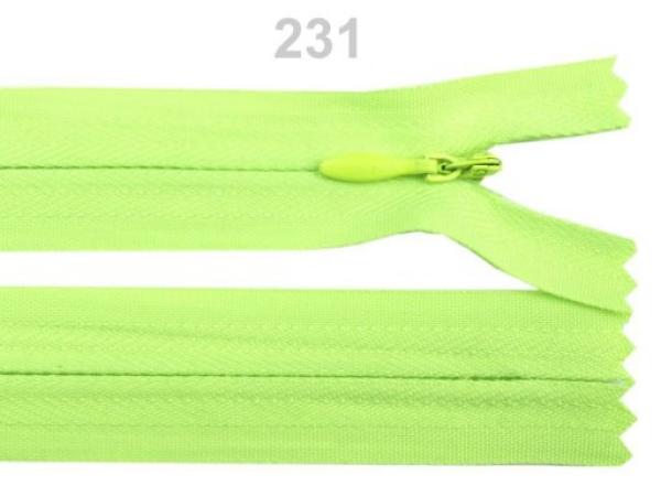 Reißverschluss Nahtverdeckt Länge 60 cm Neonlimette